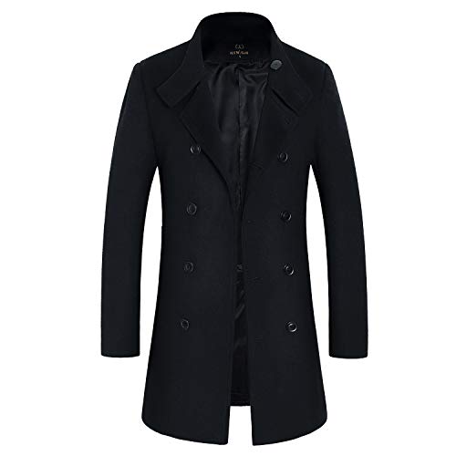 Juodos spalvos vyriškas paltas